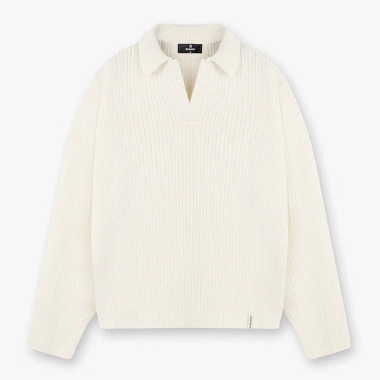 Represent Minimalist Solid Color Lapel Knit Sweater