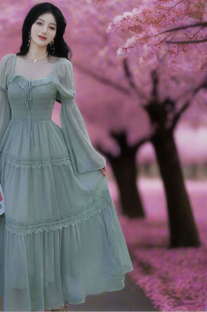 Sakura Matcha Fairycore Dress