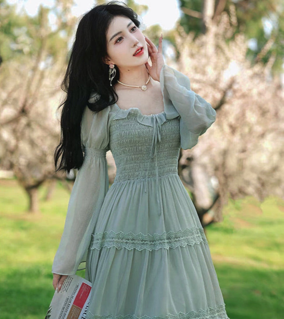 Sakura Matcha Fairycore Dress