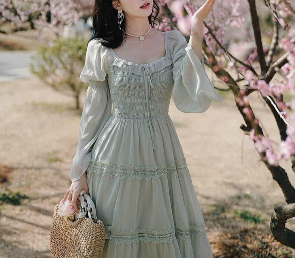 Sakura Matcha Fairycore Dress