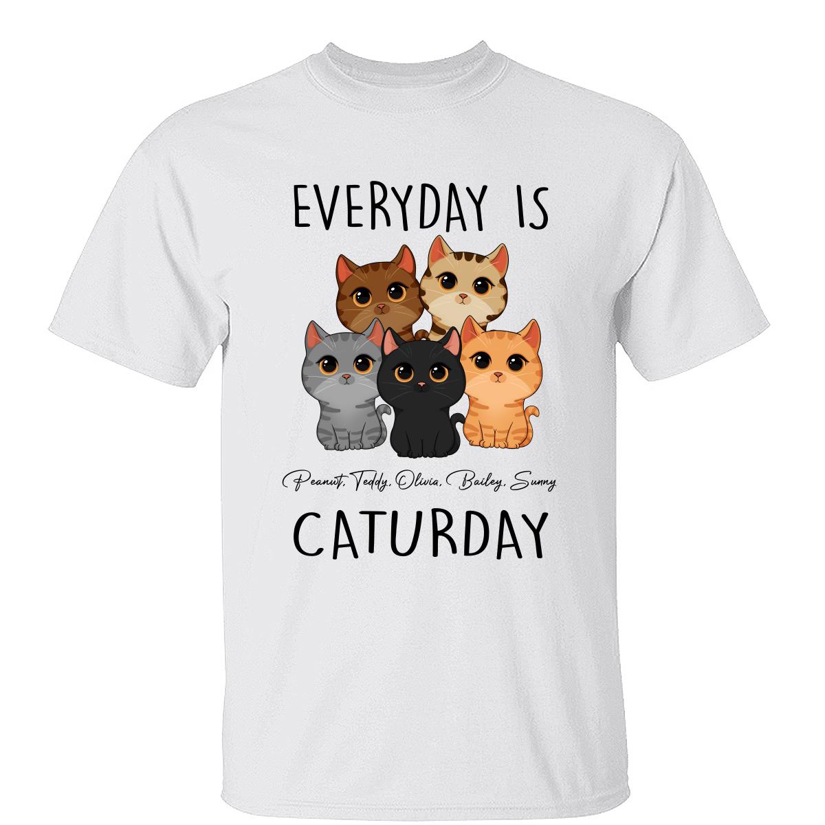 Everyday Is Caturday Cute Cats Vector Personalized Shirt